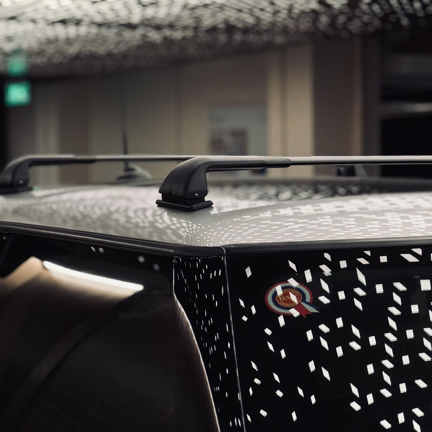 2013 Mini Cooper roof rack system with magnetic roof bars for naked roof