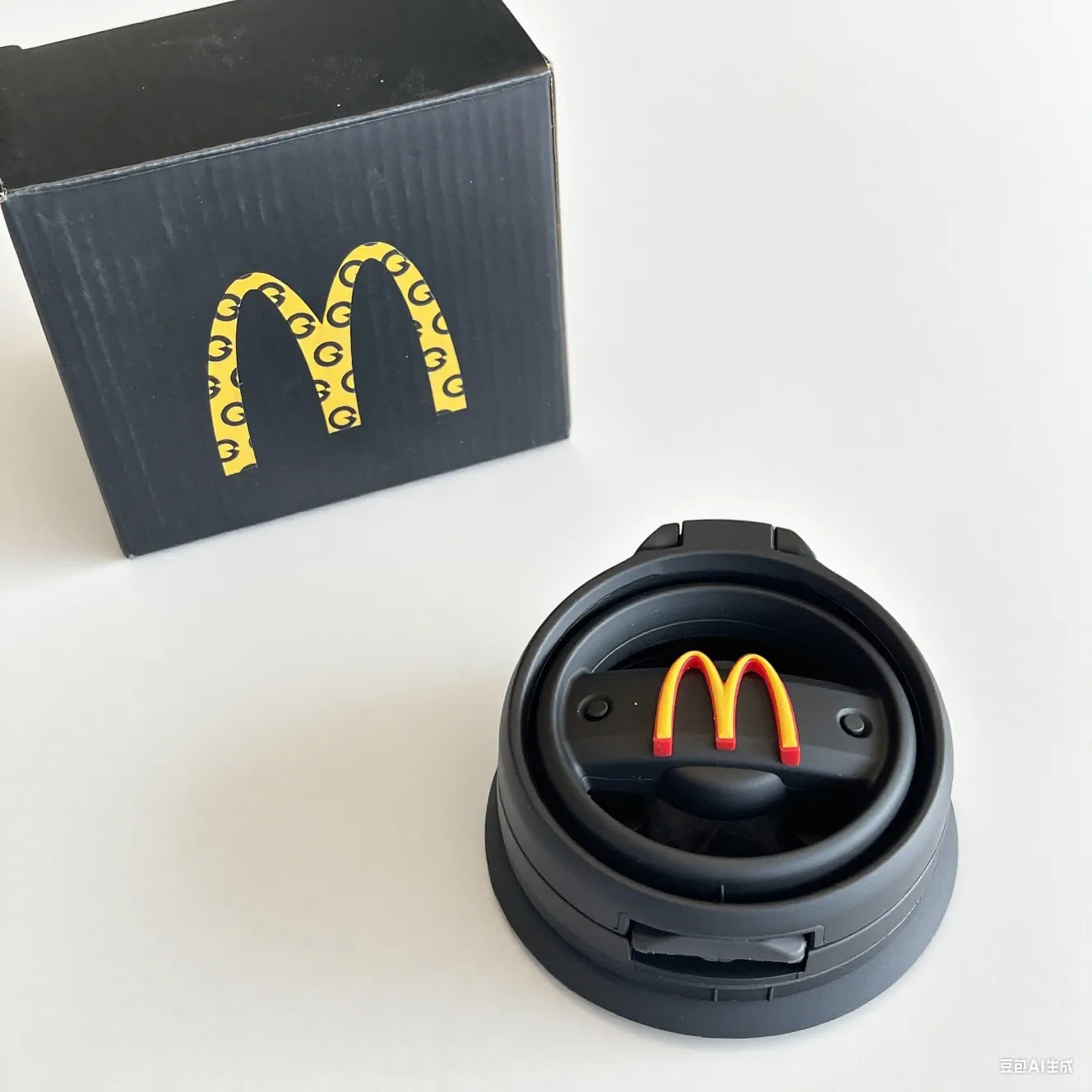 Black arch design cup holder mounted on side of Mini Cooper R60