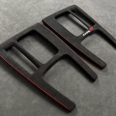 FL5 Civic Type R center console wrapped in Alcantara, showcasing reversible installation and perfect fit for LHD & RHD vehicles.