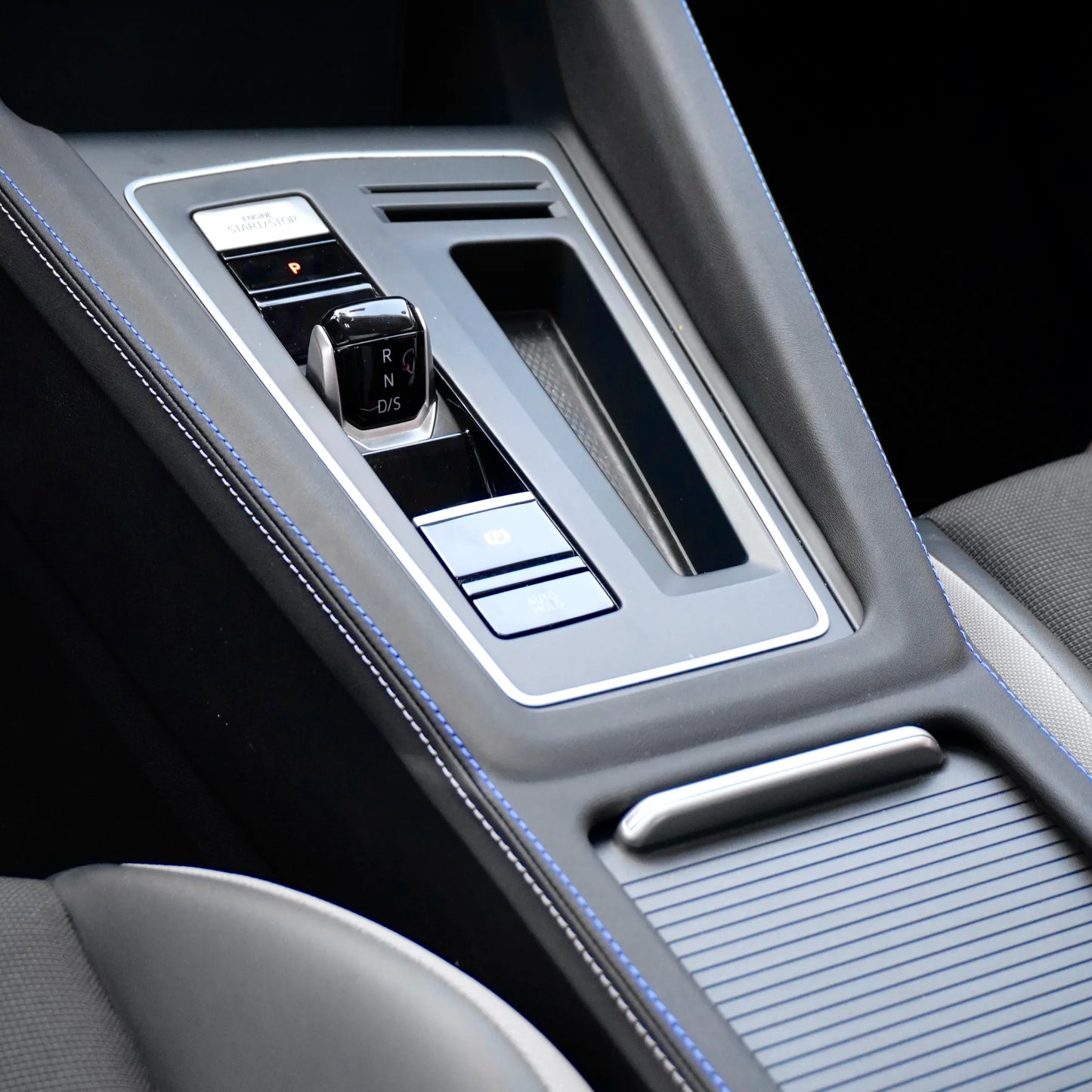 VW Golf Leather Gear Shift Panel Cover – Premium Stitching Detail