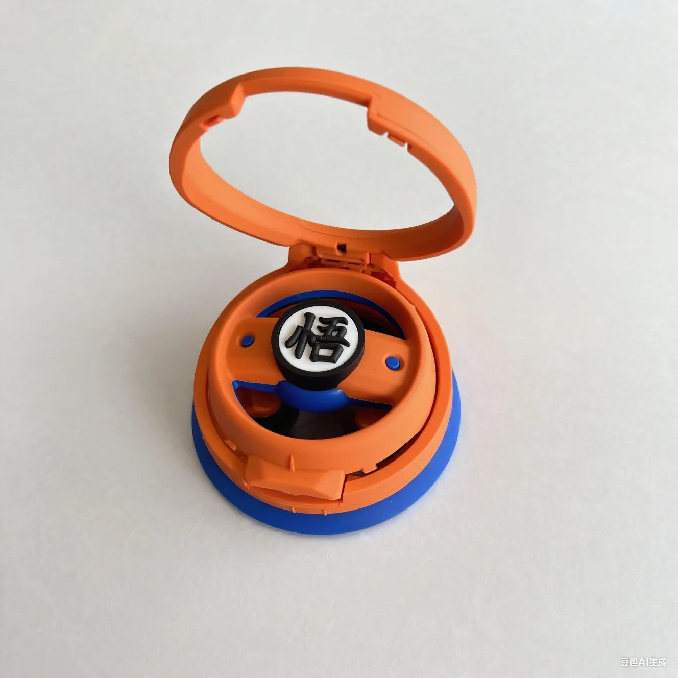 Close-up of energetic dragon symbol cup holder on Mini Cooper R60