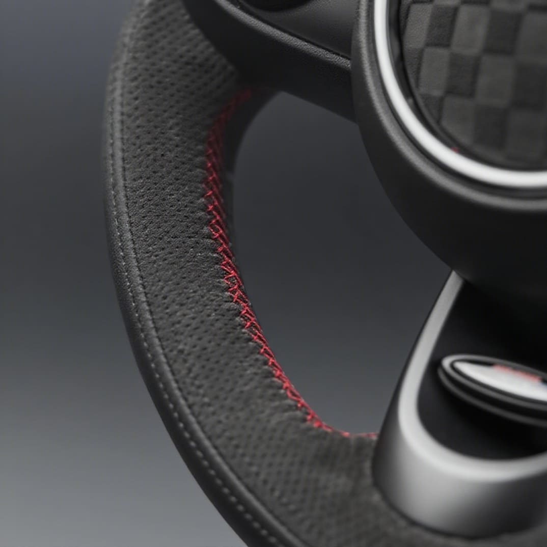 Alcantara Lenkradbezug für MINI Cooper R56, F56, F66 mit Ziernähten