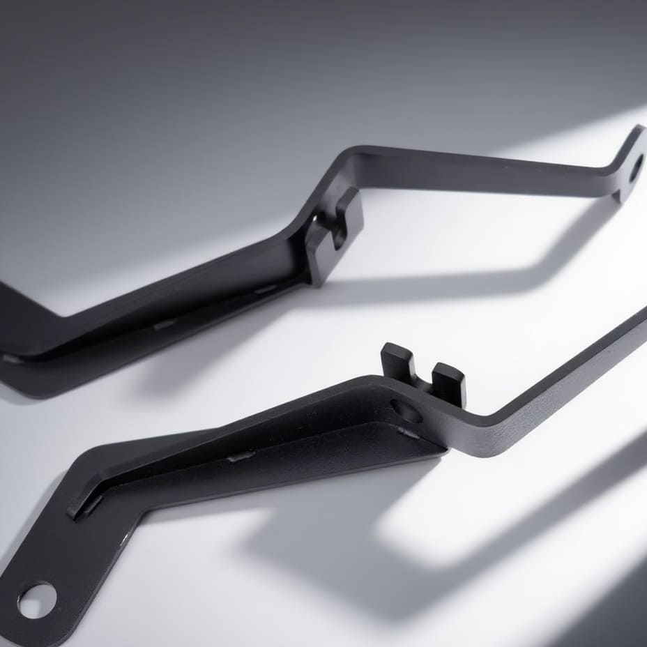 Flat layout of matte black stainless steel rally light bracket for MINI Cooper
