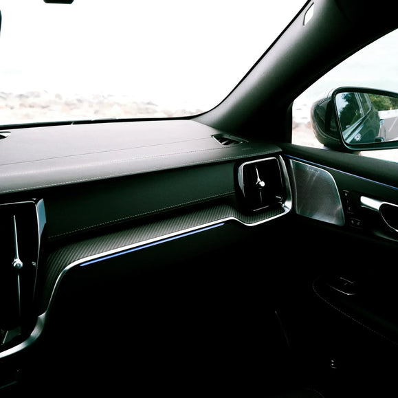 Volvo carbon fiber interior trim editorial hero image