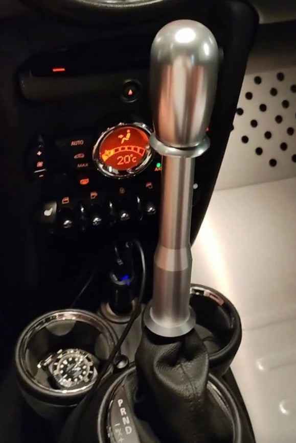Completed MINI Cooper shift knob extension installation