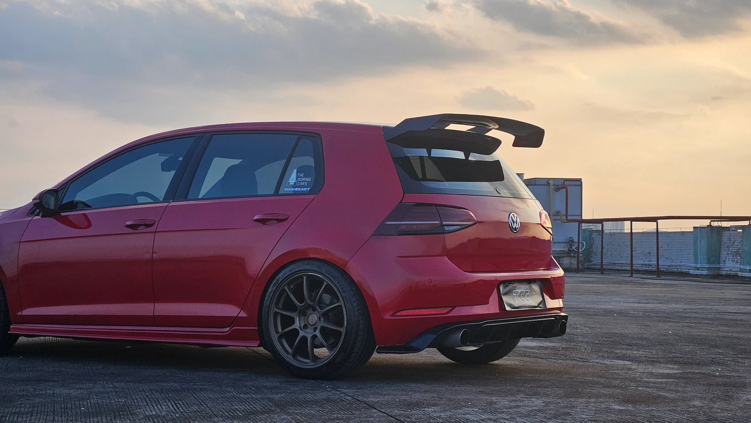 VW Golf MK7 Swan Neck GT Adjustable Rear Spoiler