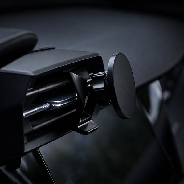 Audi A3 8Y phone mount installed in center vent looks factory fitted clean interior