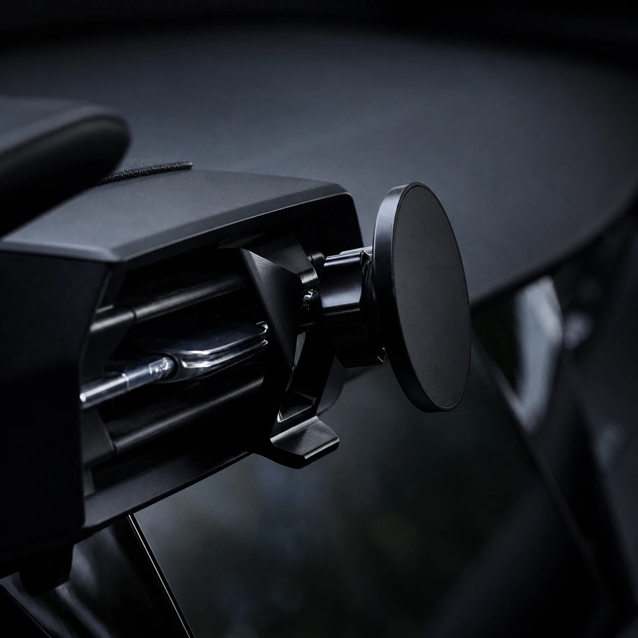 Audi A3 8Y phone mount installed in center vent looks factory fitted clean interior