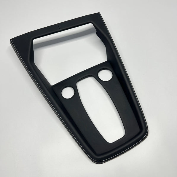 Audi A3 S3 RS3 8Y5 Facelift Unibody leather gear shift panel cover — piano black replacement, red or black stitch