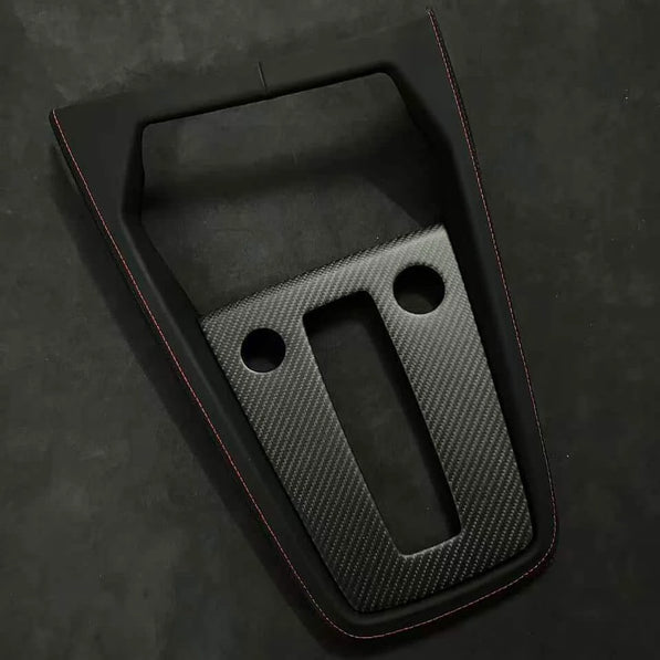 Audi A3 S3 RS3 8Y Pre-facelift Mixed Alcantara and matte carbon fiber console cover — piano black replacement, RS interior