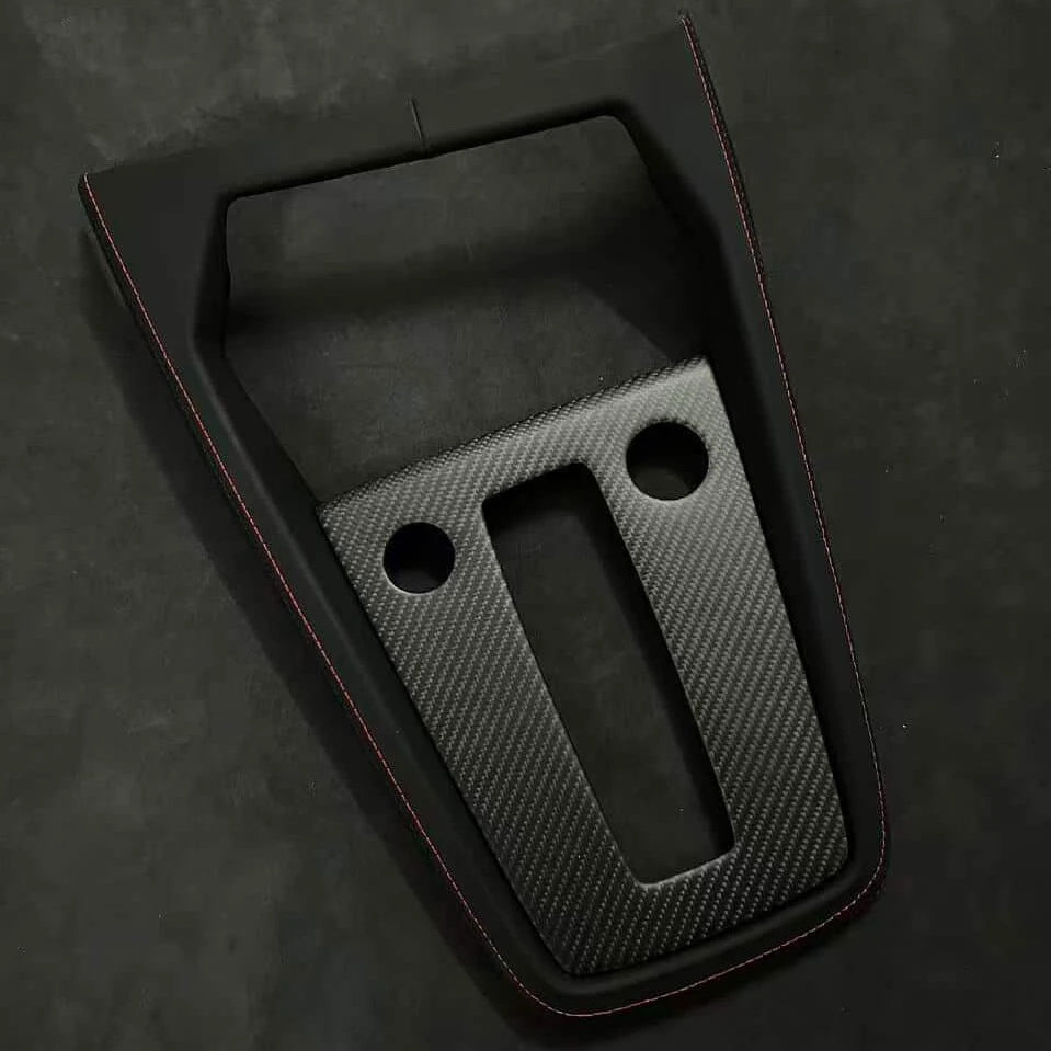 Audi A3 S3 RS3 8Y Pre-facelift Mixed Alcantara and matte carbon fiber console cover — piano black replacement, RS interior