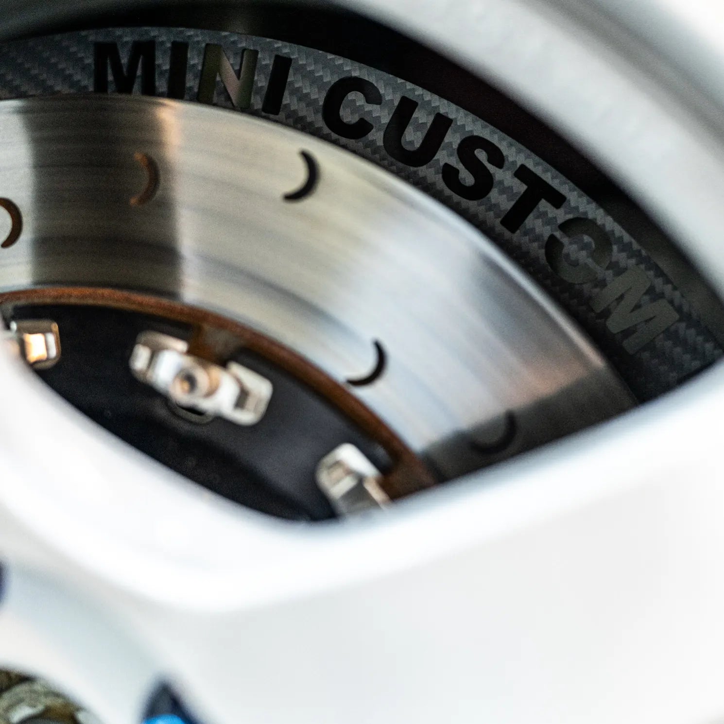 MINI Cooper JCW F56 carbon fiber dual-feed brake cooling kit with optimized airflow