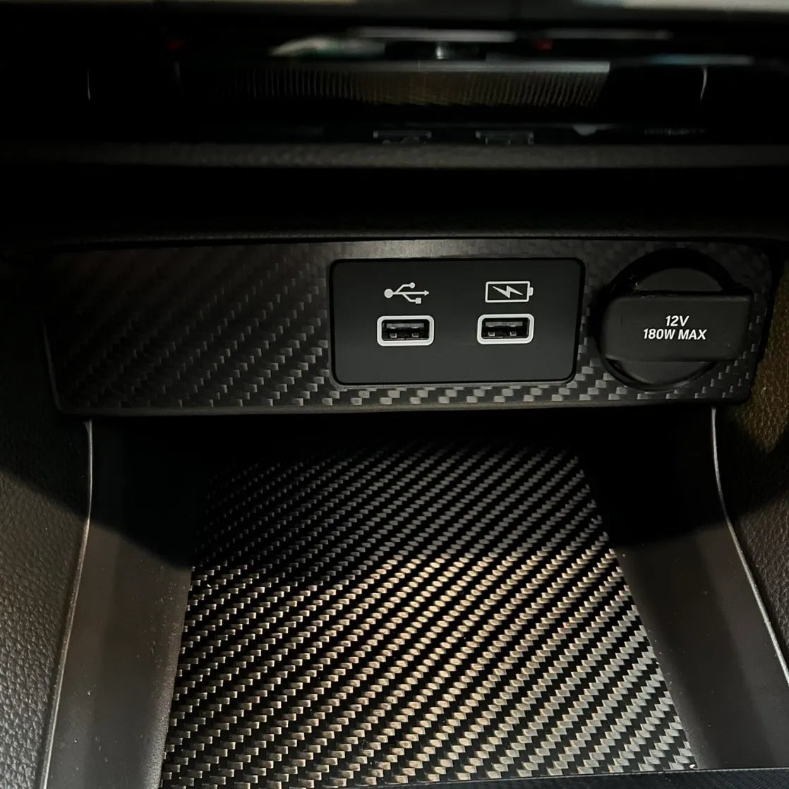 OEM-style carbon fiber overlays for Civic 11th Gen FL5, FE, and Sport models. Direct-fit installation for driver-side, passenger-side, and rear window switches.