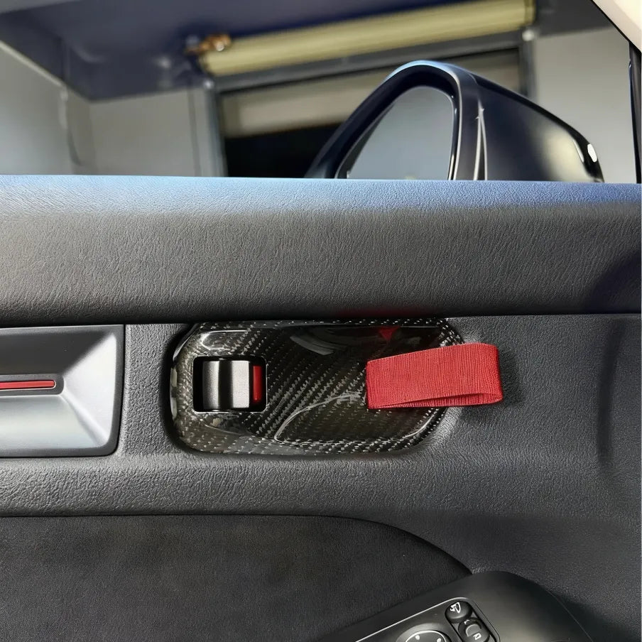 Porsche RS-inspired carbon door pull replacements for Civic XI SI