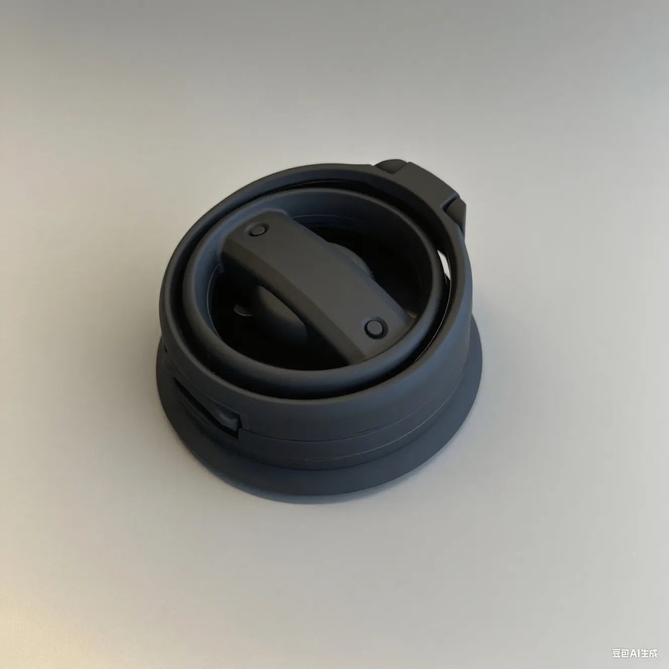 Close-up view of matte black cup holder installed in Mini Cooper F57