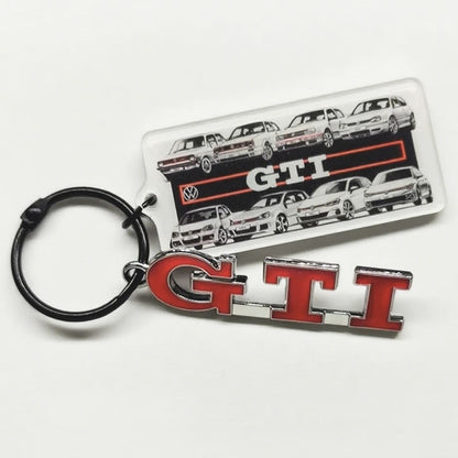 GTI badge keychain designed for Volkswagen performance lovers, perfect VW keyring accessory.
