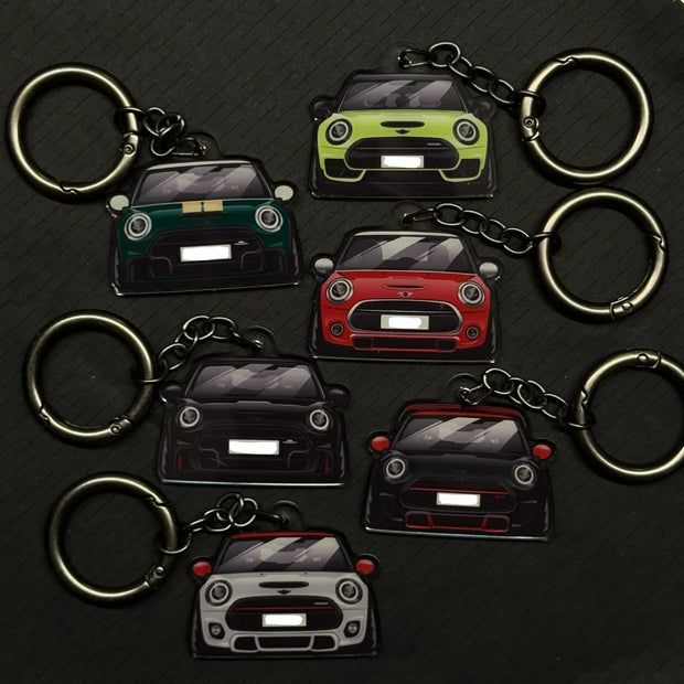 Handmade acrylic MINI Cooper keychain, fully personalized, perfect car collectible gift