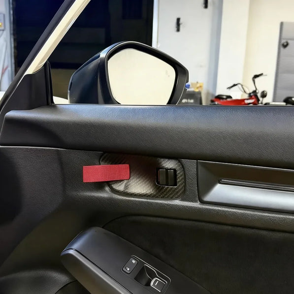 Sport interior upgrade with RS-style carbon door pulls for Honda Civic FE