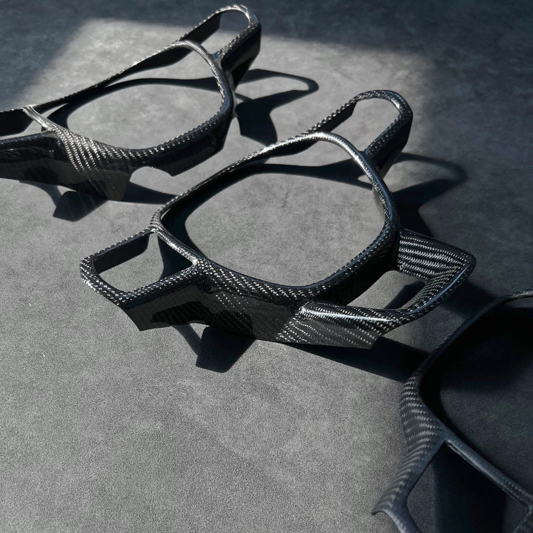Honda Civic Type R FL5 carbon steering wheel trim comparison, semi coverage vs full coverage laid out side by side 2023 2024 2025