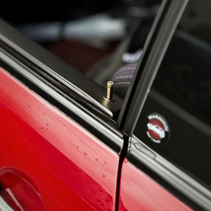 Bullet-inspired door lock pin installed in a MINI Cooper F56, showcasing its sleek and stylish design.