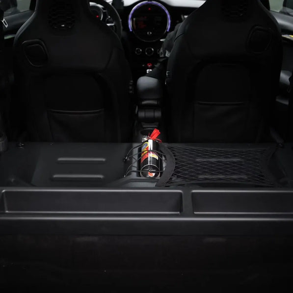 MINI Cooper F56 rear seat delete kit, slush-molded OEM-grain finish