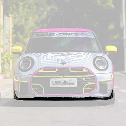 Track-style front splitter for MINI Cooper F66 F67 JCW (2024+), improves aerodynamics and gives a race-inspired look.