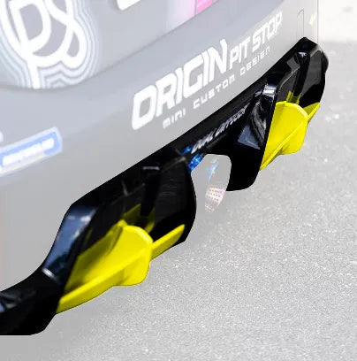 Rear bumper diffuser for MINI Cooper F66 F67 JCW (2024+), enhances the rear aerodynamics for a complete track-inspired look.