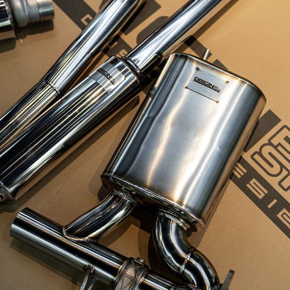 Custom MINI Cooper JCW F66 aftermarket exhaust system with pops and bangs