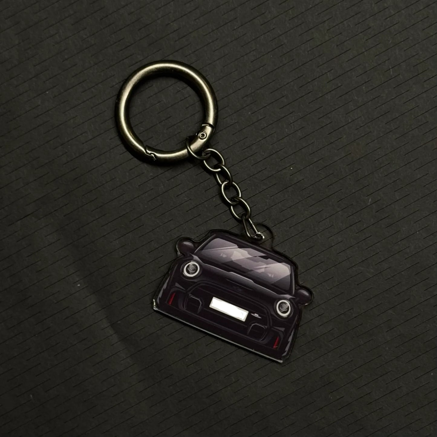 Handcrafted acrylic MINI Cooper JCW keychain, perfect personalized gift for car lovers