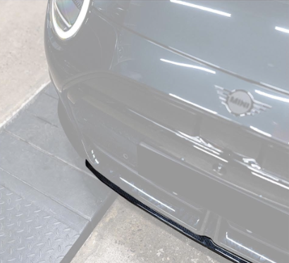 Dry carbon fiber front splitter for MINI J01 Cooper and JCW Gen 4 Electric, lightweight aero upgrade