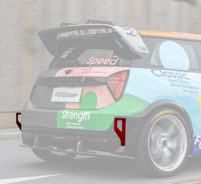 Carbon fiber rear bumper decor for MINI J01 JCW Electric, aggressive rear styling (not for towing)