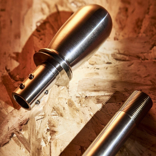 Side view of the MINI shifter extension, showcasing its extended design and ergonomic shape.