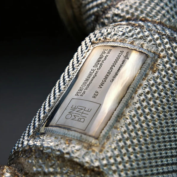 FlowCore400™ MK8 / MK8.5 GTI & R 400-cell performance downpipe complete system top view