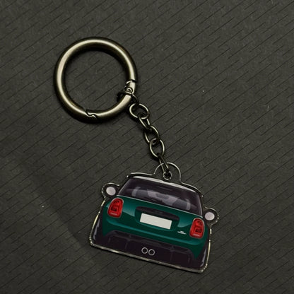 Custom acrylic keychain of MINI Cooper JCW, personalized miniature car gift for enthusiasts