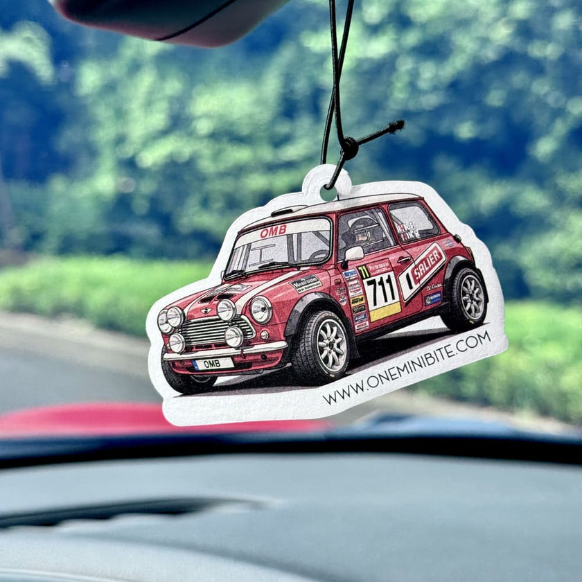 Set of 5 MINI Cooper rally-style air fresheners with club design