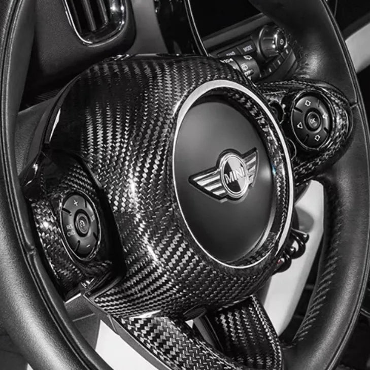Real carbon fiber airbag trim for MINI Cooper S F55 F56 F57 interior upgrade