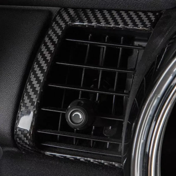 Carbon fiber trim covers installed on MINI Cooper F55–F57 Hatch & Cabrio interior