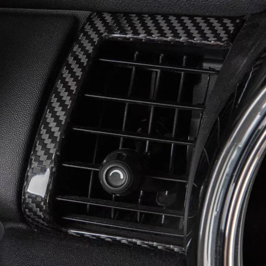Carbon fiber trim covers installed on MINI Cooper F55–F57 Hatch & Cabrio interior