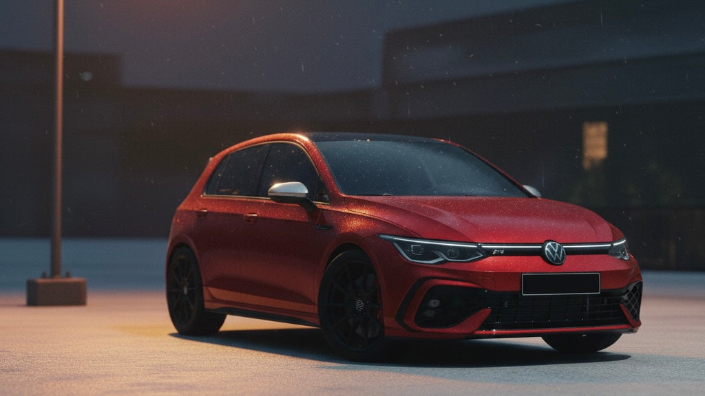 VW Golf MK8 with precision-fit aftermarket styling upgrades, including premium interior and exterior parts from OneMiniBite, crafted for enthusiasts.