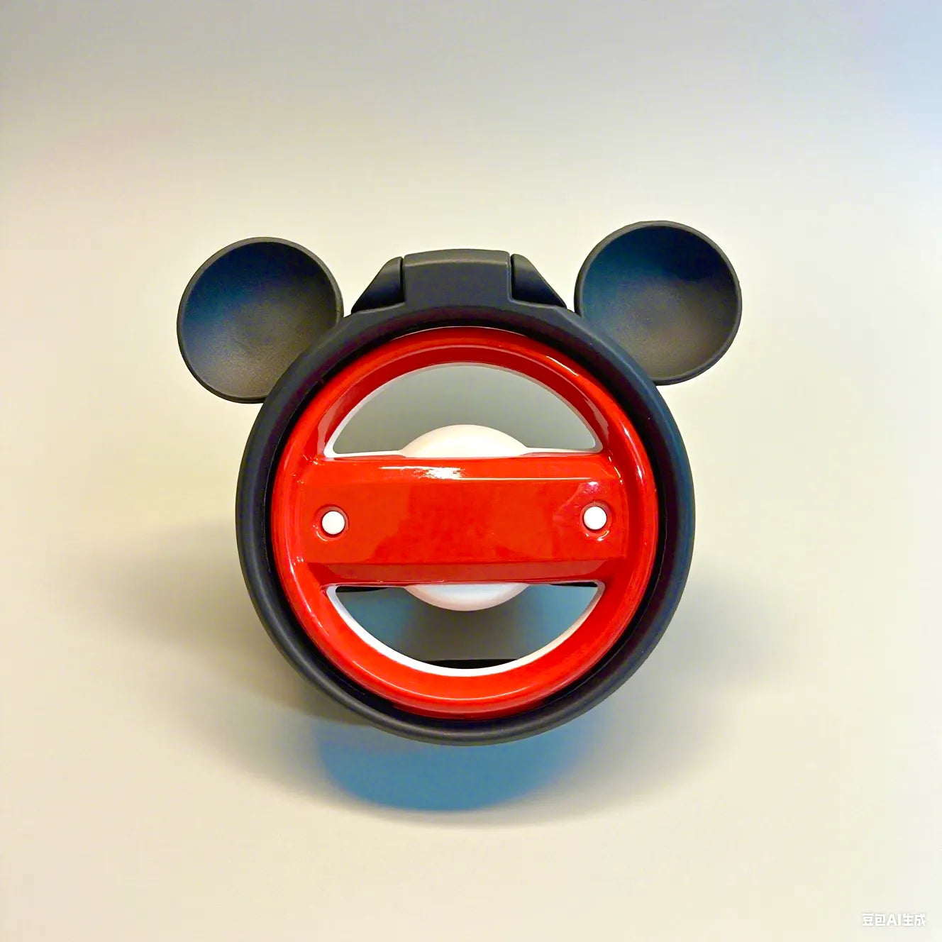 Playful mouse icon themed cup holder installed on driver side of Mini Cooper F57