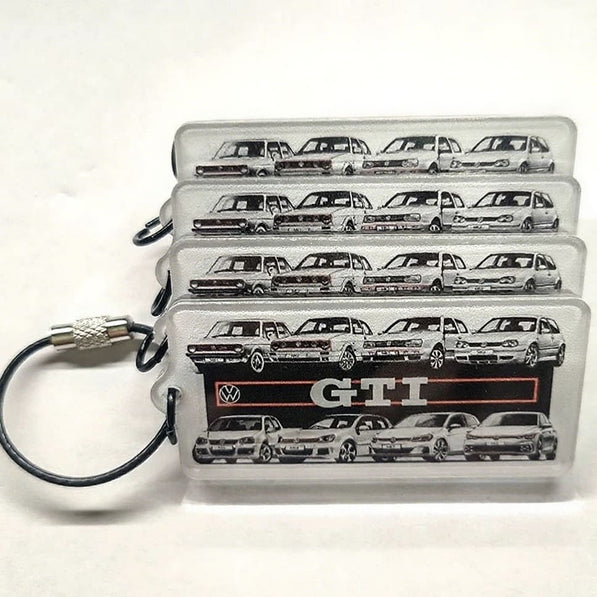 MK8 Volkswagen Golf GTI keychain with R-Line style design for VW fans.