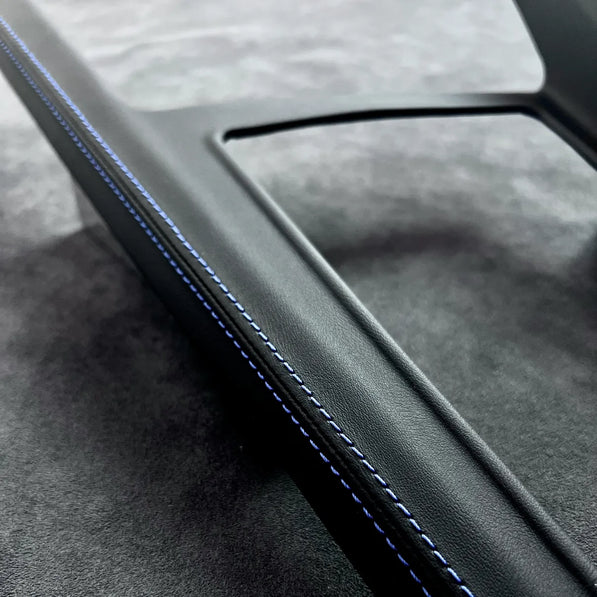 VW Golf MK7 MK7.5 MK8 MK8.5 GTI R gear shift panel cover console wrap aftermarket parts interior mods interior upgrade interior dashboard center console installed OneMiniBite