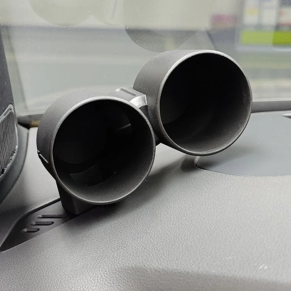 VW Golf MK8 GTI defrost vent gauge pod with APT ethanol injection gauge installed, slim, non-bulky, CJM and AeroForce alternative