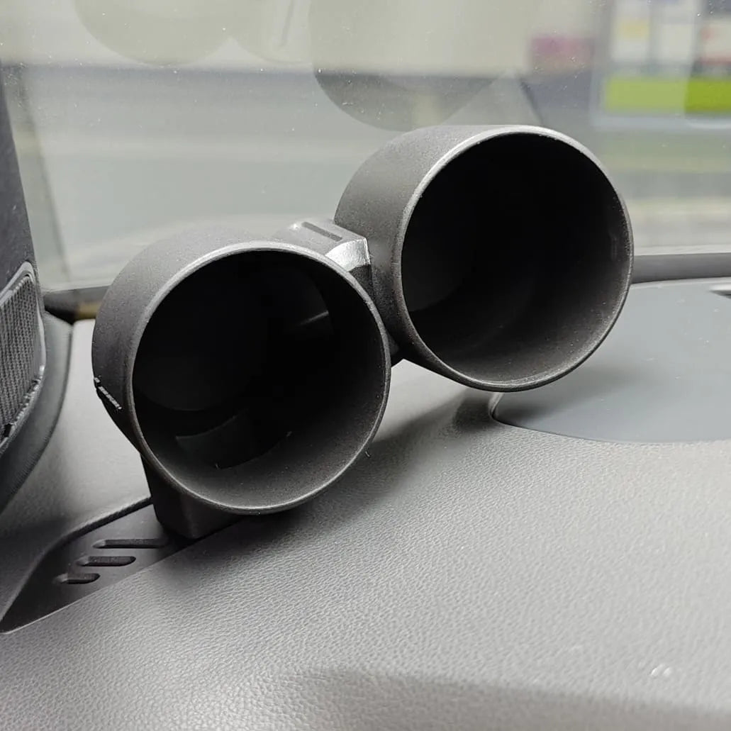 VW Golf MK8 GTI defrost vent gauge pod with APT ethanol injection gauge installed, slim, non-bulky, CJM and AeroForce alternative