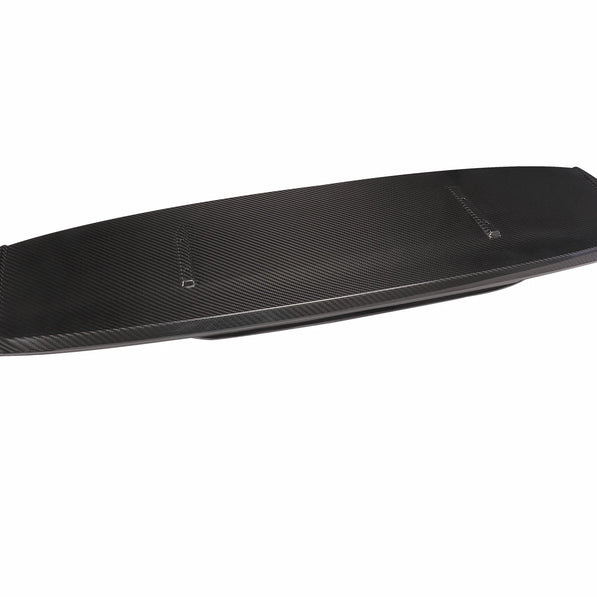 VW Golf MK8 MK8.5 GTI R swan neck rear spoiler front side angle white background pre-preg carbon gloss wing profile adjustable downforce