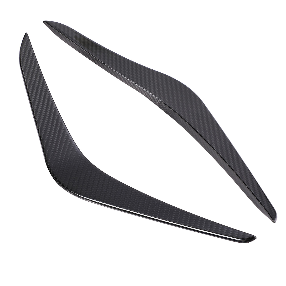 VW Golf MK8 R front canard, upper piece — gloss carbon fiber