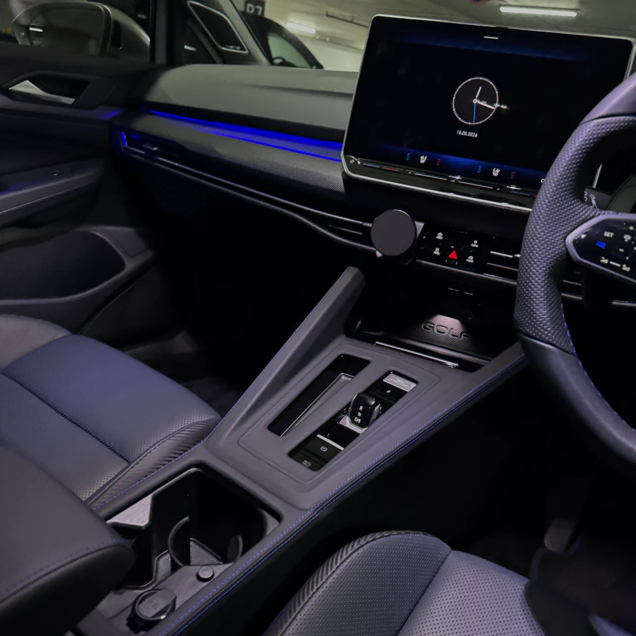 VW Golf MK8 R RHD leather gear shift panel cover installed — right hand drive, uk, au, nz 2026