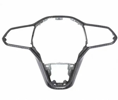 Comparison of gloss and matte carbon fiber steering wheel trims for VW Golf MK8, GTI, and R, highlighting finish options and premium OEM fit.