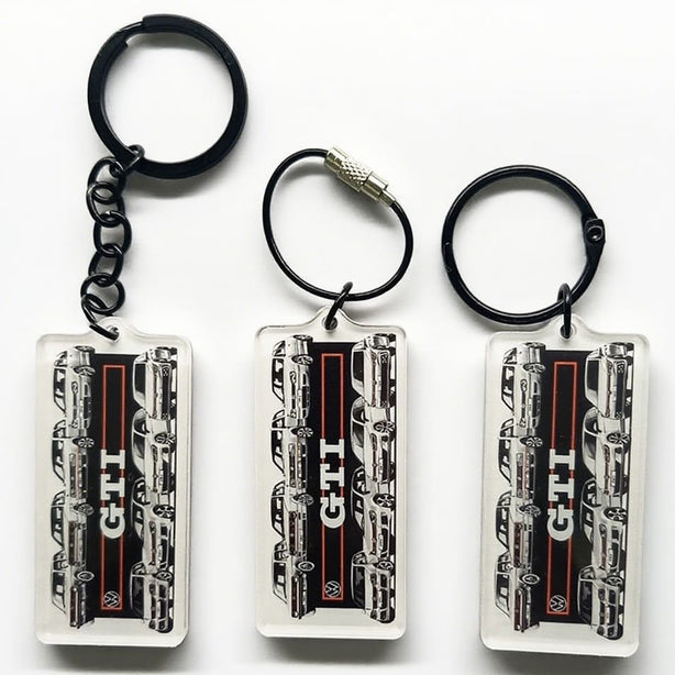 Volkswagen Golf GTI keychain for VW GTI enthusiasts and custom car accessories.