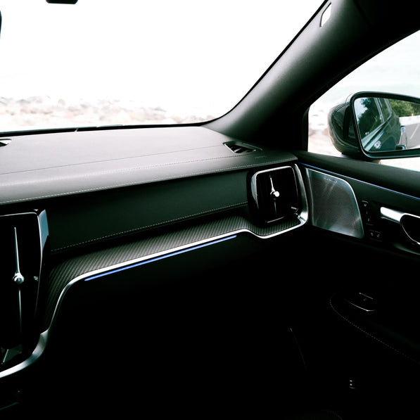 Volvo S60 V60 real carbon fiber interior trim set 2019 2020 2021 2022 2023 2024 OEM replacement not vinyl wrap